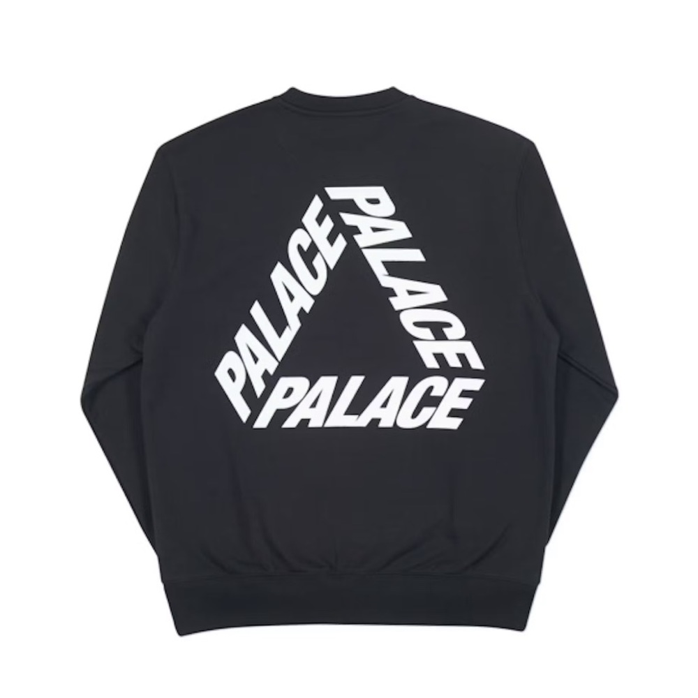 PRE-OWNED 2018 PALACE SKATEBOARDS P-3 CREWNECK BLACK MENS SZ. SMALL